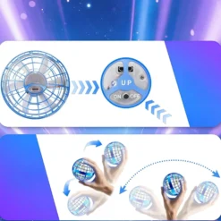 Hover Orb flyvende bold med RGB lys, Ø8,5 cm, blå