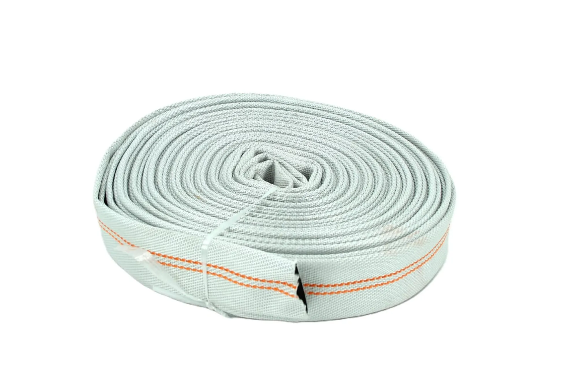 Hvid brandslange uden koblinger, med tekstilflet, til pumpeopgaver, 30 meter, Ø38 mm - 30 meter