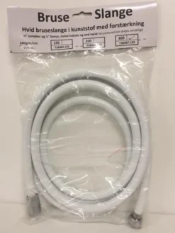 Hvid bruseslange, 1/2" x 3000 mm