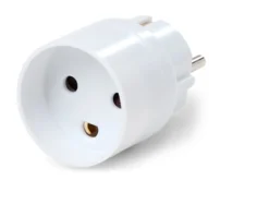 Hybridstikprop, adapter, Schuko/DK jord, hvid