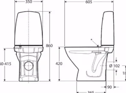 Ifö Sign gulvstående toilet, ekstra kort model