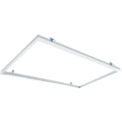 Indbygningsramme til 120x60 cm LED panel, til troldtekt og gips, hvid kant