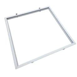 Indbygningsramme til 60x60 cm LED panel, til troldtekt og gips, hvid kant