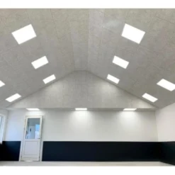 Indbygningsramme til 120x30 cm LED panel, til troldtekt og gips, hvid kant