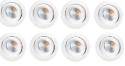 Indbygningsspot Junistar Eco Isosafe, LED 7W, 230V, 42°, 8-pak - SG Armaturen