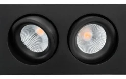 Indbygningsspot Junistar Lux Square, LED 2x7W, 2700/3000K, Ra 98 - SG Armaturen