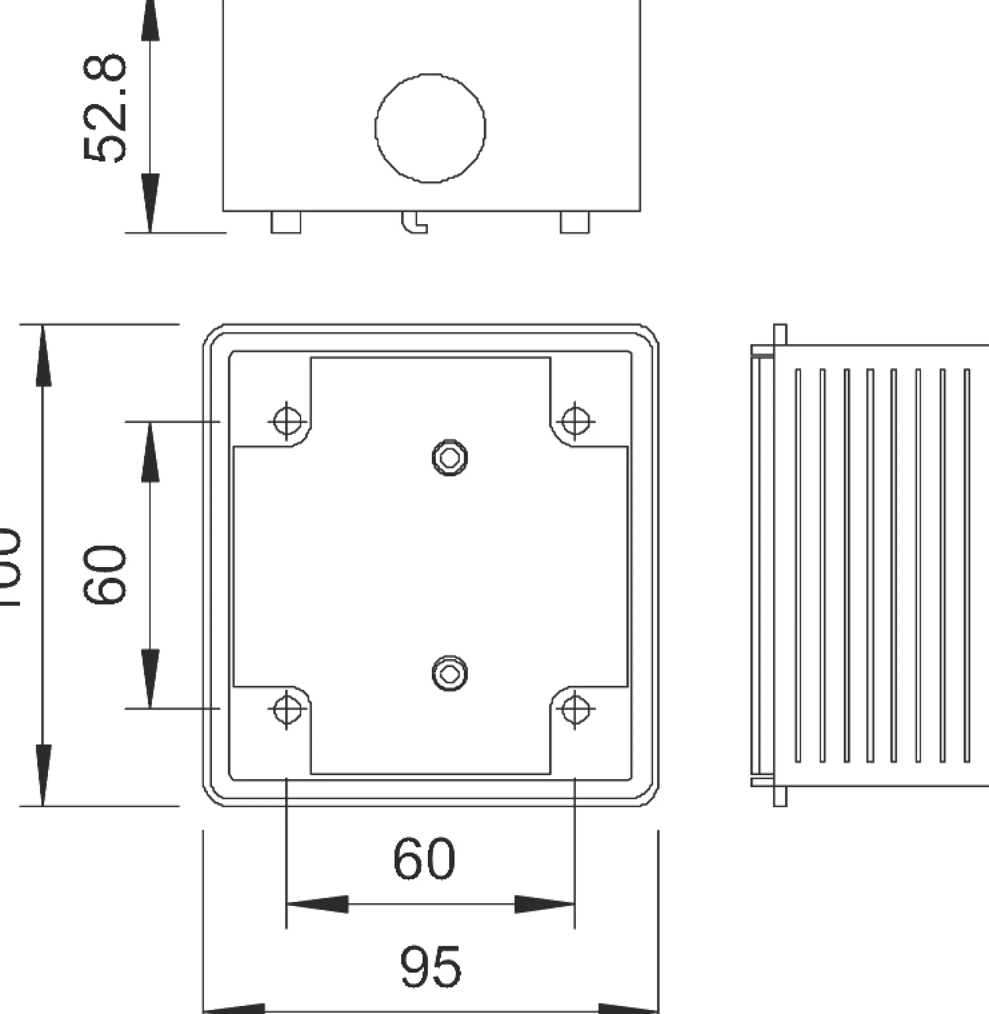 Indmurings-/WDK kanaldåse til 16/32A CEE udtag (60 x 60 mm hulafstand) – OBO Bettermann