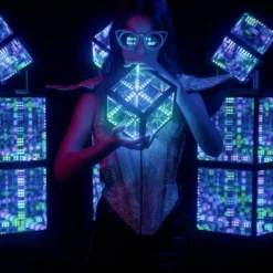 Infinity Cube RGBIC, 3D lys effekt, bordlampe, inkl. fjernbetjening, USB tilslutning