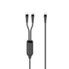 1-in-2 PD100W USB-C splitterkabel, USB-C til USB-C x2, 1,55 meter