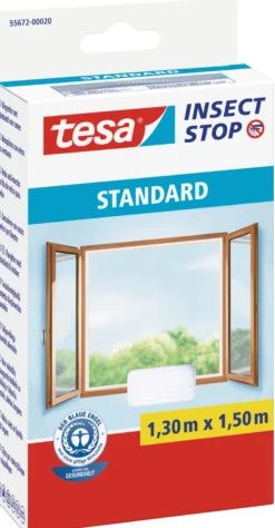 Insektnet Comfort vinduer, str. 1,3 x 1,5 m, hvid - Tesa