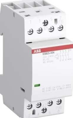 Installationskontaktor 4-polet 4NO, AC-1 25A ved 55 grader, 400V AC, styrespænding 230...240V AC/DC
