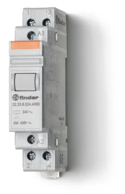 Installationskontaktor 1 slutte+1 bryde, 230V AC, 20A, 250V AC