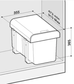 Intra Juvel Ekko3 affaldssystem, 3 spande, grå, 8+8+16 liter (restsalg)