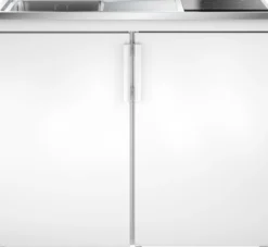 Intra Juvel minikøkken Culina 1000mm, venstre, rustfri bordplade, keramisk kogeplade, køleskab 121 l med 17 l fryseboks