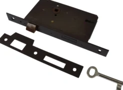 IPA danzigerlås 22501, 57 x 72 x 83 mm, venstre, stål, brun