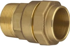 Isiflo 20 mm x 1/2" overgang med nippel, messing, PN16