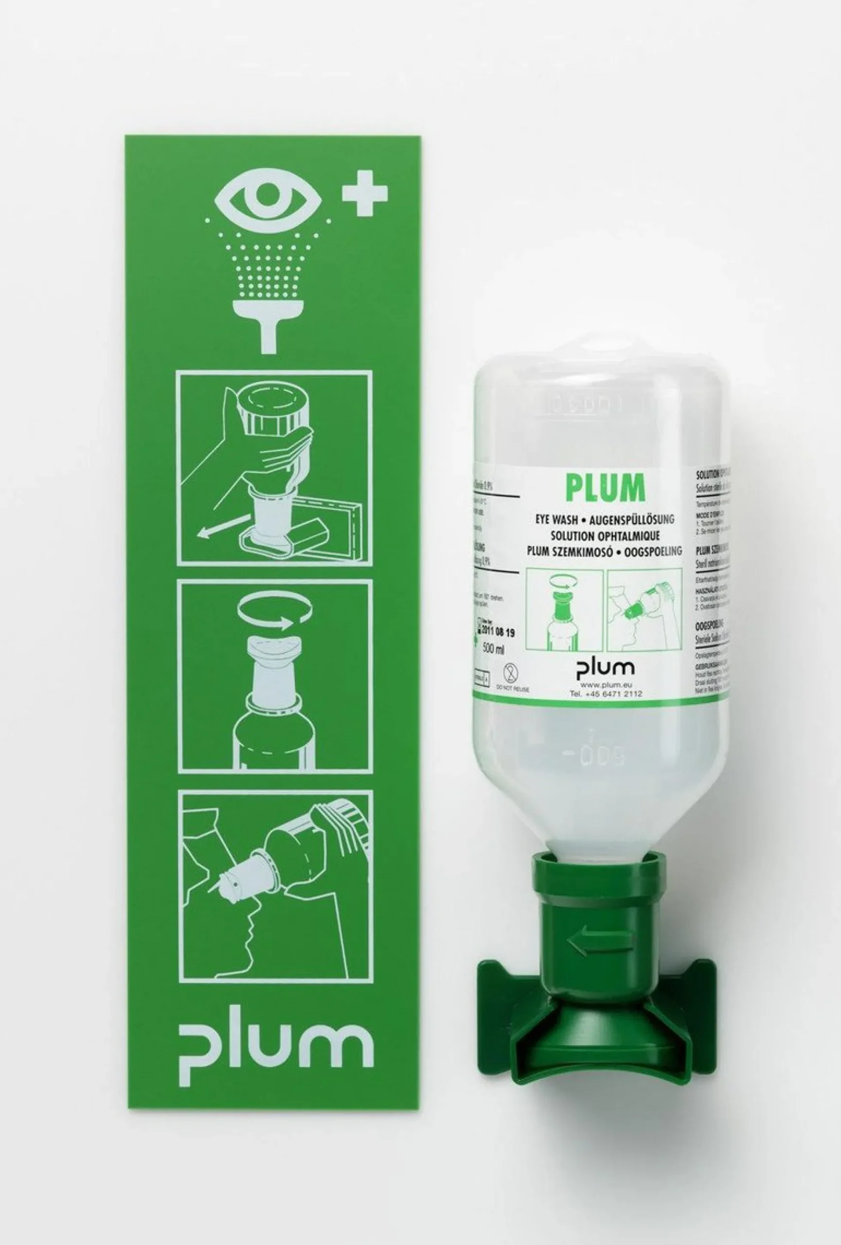 Øjenskyllestation, 1 flaske, 500 ml Plum Eyewash - Plum