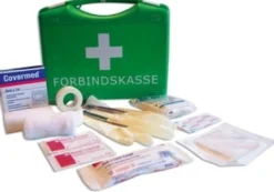 JKL – Forbindingskasse, grøn plast med hvidt kors