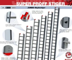 JUMBO skydestige Super Proff, 2x17 trin, 8,8 meter