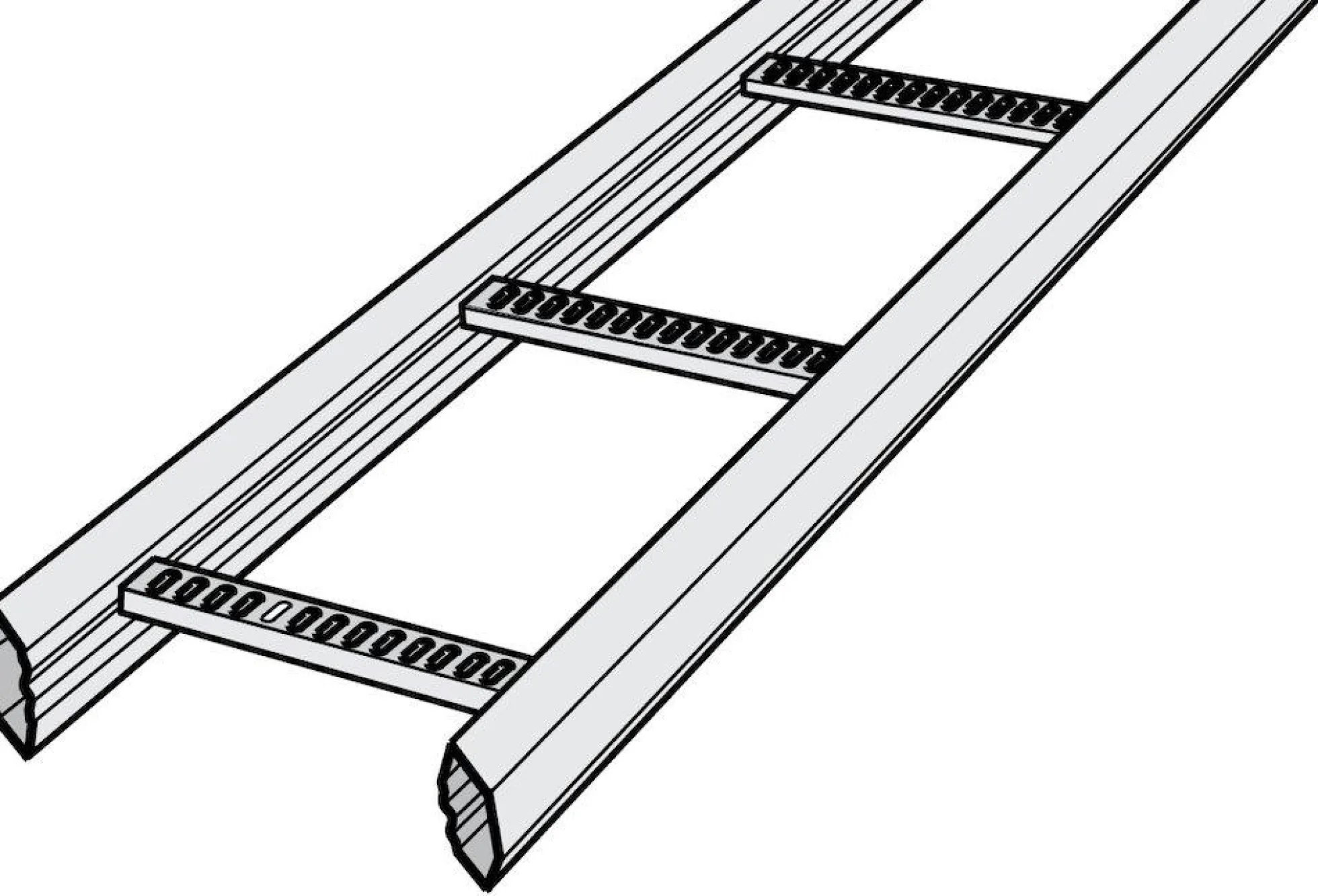 Kabelstige KHZP, 600 mm bred, 6 meter, varmgalvaniseret - 6 meter