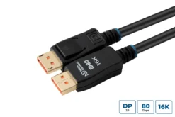 16K DisplayPort 2.1 80Gbps kabel, sort
