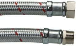 Kedelslange af EPDM gummi med galvaniseret flet, omløber og nippel, ¾" x ¾"
