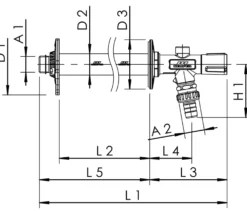 Kemper Frosti Plus udendørshane HD Kategori 3, R 1/2", L=150-415 millimeter