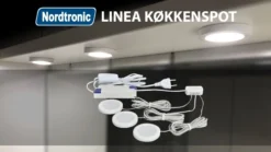 Køkkenspot Linea LED, komplet 3-pak klar til gør-det-selv installation - Nordtronic