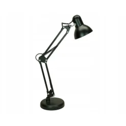 klassisk sort arkitektlampe, inkl. fod og bordklemme, E27 fatning, uden lyskilde
