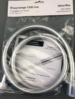 K. Neerskov Antibakteriel bruseslange, 1500 mm, krom med drejeled