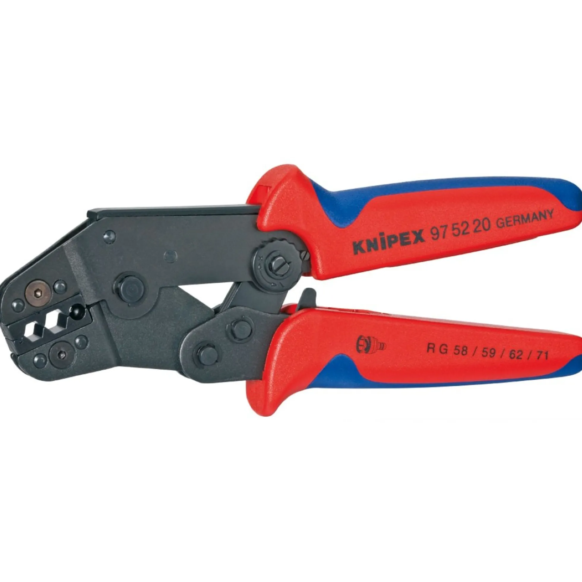 Knipex crimptang, kort form, 195 mm, KOASIAL BNC TNC stik