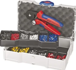 Knipex crimptang 9753 04, sæt med kabeltyller og TANOS MINI-systainer