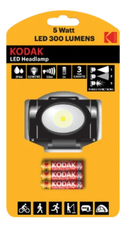 KODAK LED Headlamp 300lm incl.3xAAA