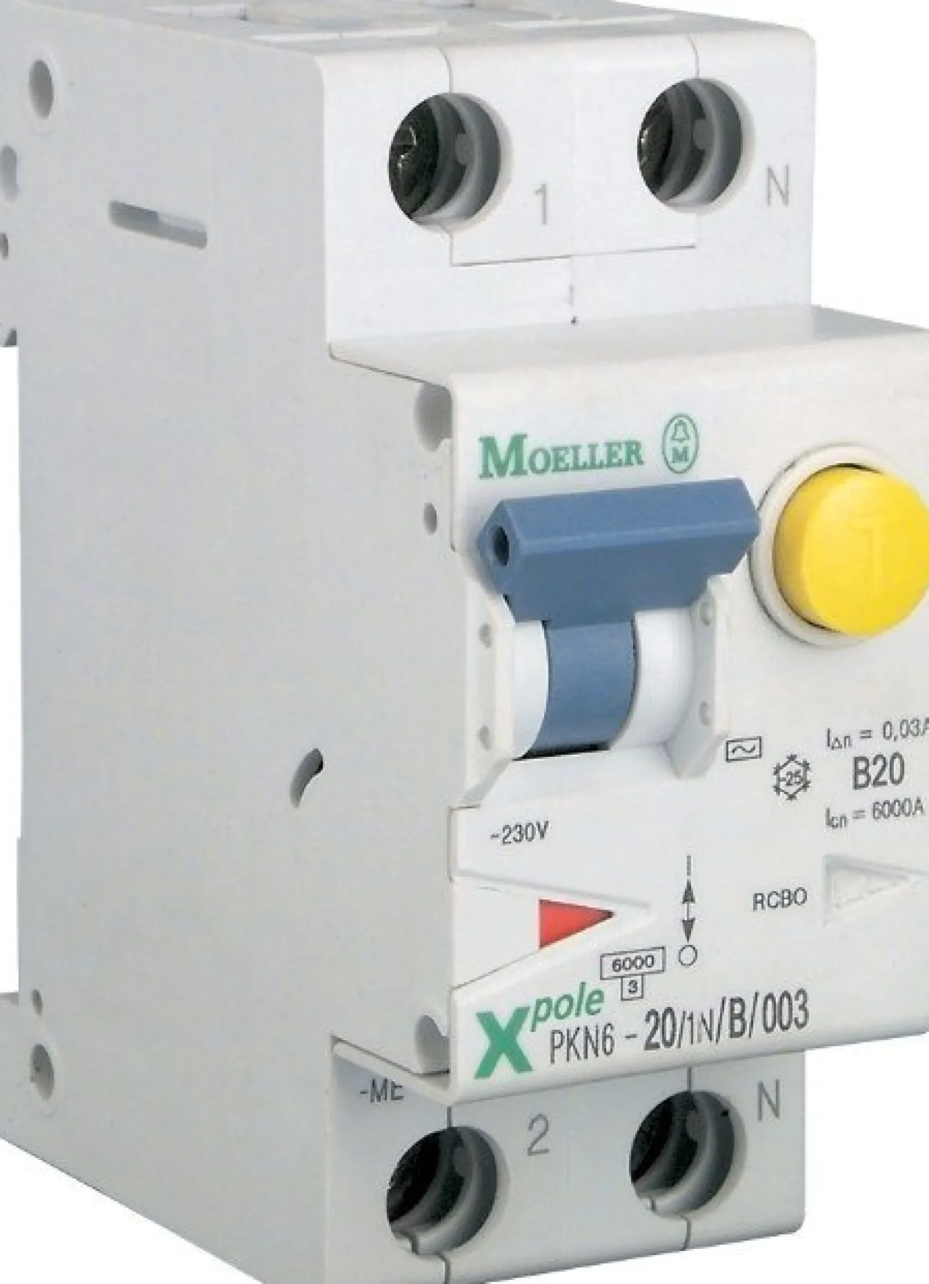 Kombiafbryder 16A 1P+N C 30mA 2M 6KA (HPFI type A))