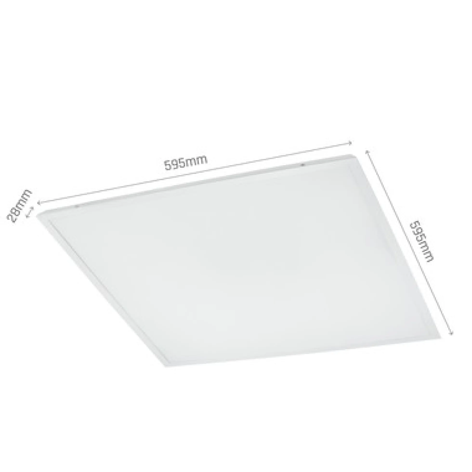 Komplet LED-panel i hvid ramme, 60x60, 40W, 4800lm, 4000K, RA80 (erstatter 150W) - Spectrum
