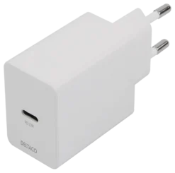 Komplet USB-C vægoplader, 20W vægadapter + 1 meter USB-C kabel, hvid