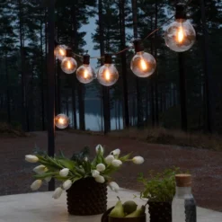 Konstsmide tillægslyskæde E27, 10 ravfarvede LED, sort