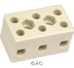 Kronemuffe porcelæn, 2 polet, 2,5 mm²