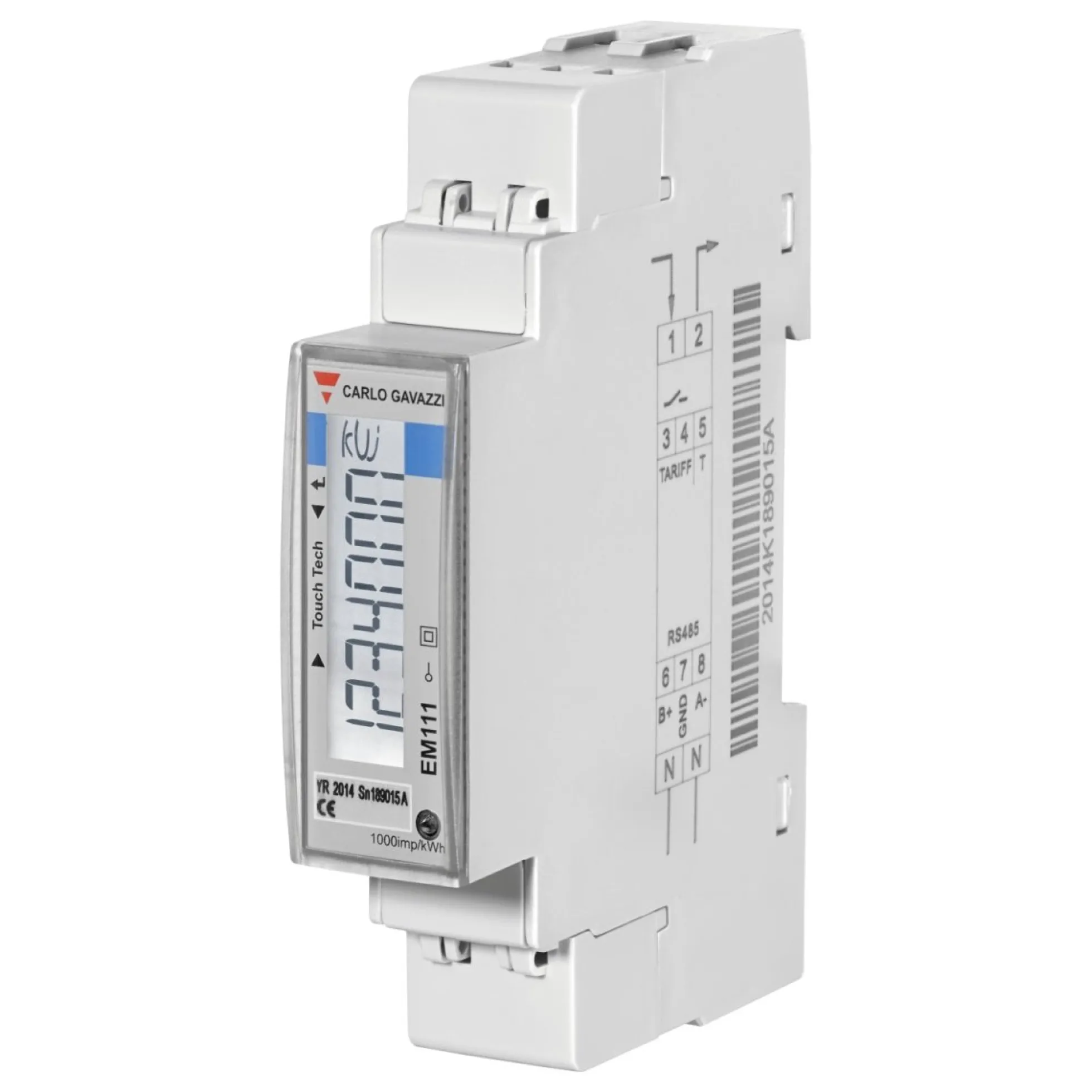 KWH Måler 1-faset 45A direkte, puls udg, MID, EM111DINAV81XO1PFB