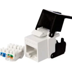 Lan-Com – Keystone RJ45 konnektor, cat 5e UTP, hvid