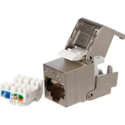 Lan-Com – Keystone RJ45 konnektor, cat 6 FTP, krom