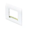 Lanview EURO stikkontakt med metalramme 80x80 mm