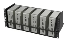 Lanview 19 tommer 4U hylde, til rackmontering af mini-PC, til 6 PC'er, Console Rack, sort