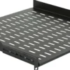 Lanview 19" 1U gennemgående hylde 450 mm dybde sort