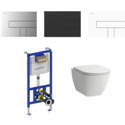 Laufen Lua toiletpakke, komplet inkl. cisterne, toiletskål, SC toiletsæde og trykknap