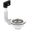 Lavabo Basic S2 bundventilsæt med overløb, neutral rustfrit stål