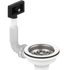 Lavabo Basic S2 bundventilsæt med overløb, neutral rustfrit stål