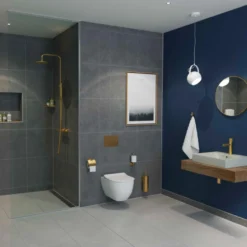 Lavabo Luna trykplade, 2-skyl, til indbygningscisterne, messing