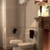 Lavabo Retro HIGH toilet, P-lås, krom rør, hvid