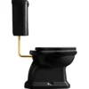 Lavabo Retro LOW toilet, S-lås, messing rør, blank sort